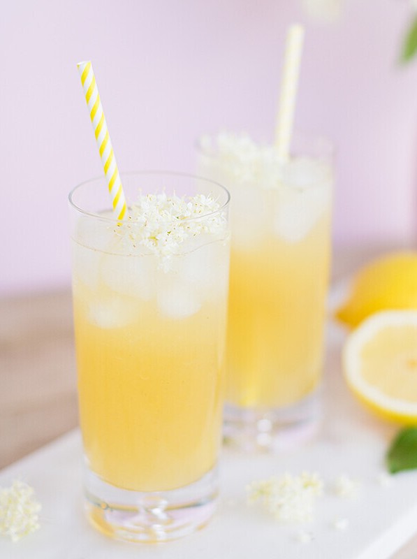 Lilac Gin Fizz with Lemon Twist