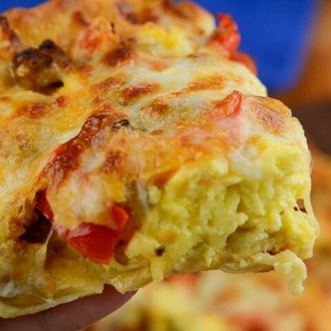 Cheesy Keto Crust Breakfast Pizza