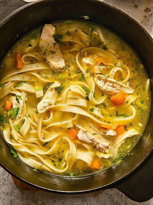 Homemade Chicken Noodle Broth Delight