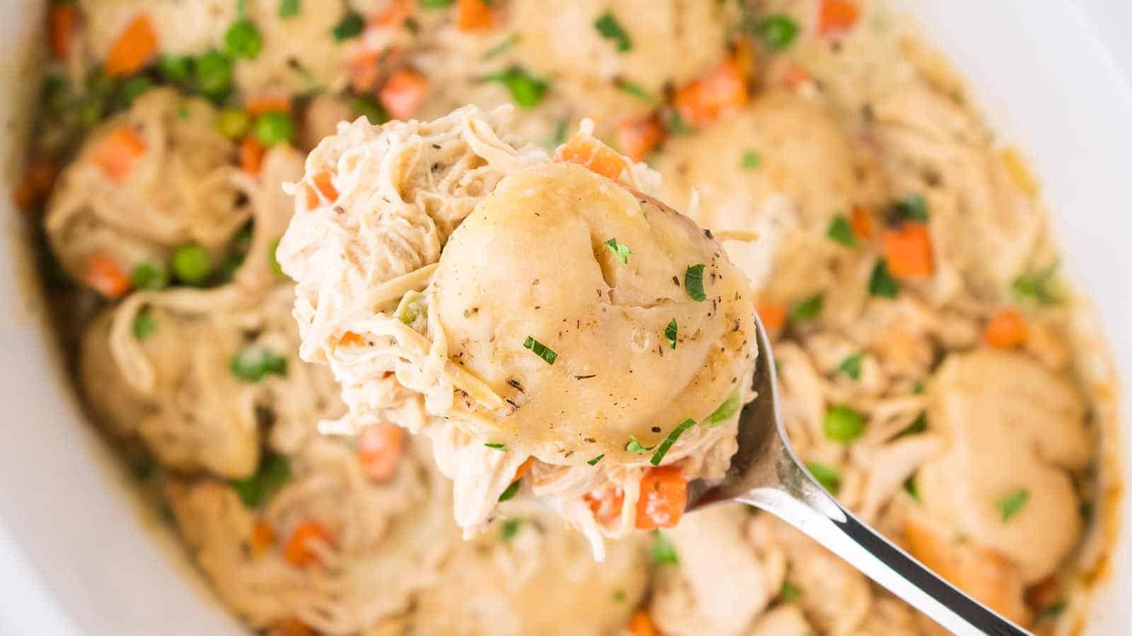 Comforting Crockpot Chicken Dumpling Casserole