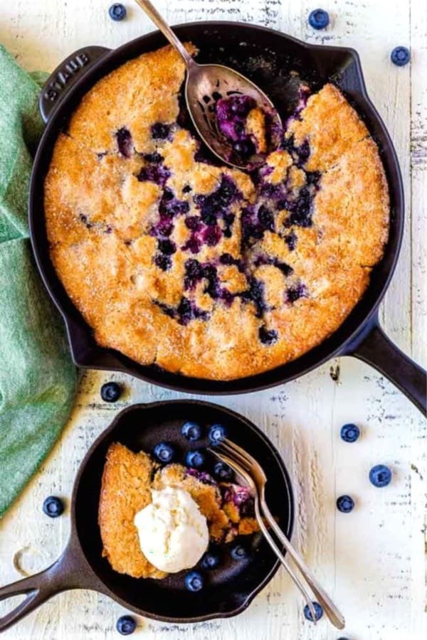 Quick Blueberry Skillet Cobbler Recipe