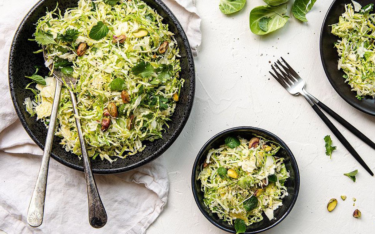 Shredded Sprouts Salad with Citrus Twist