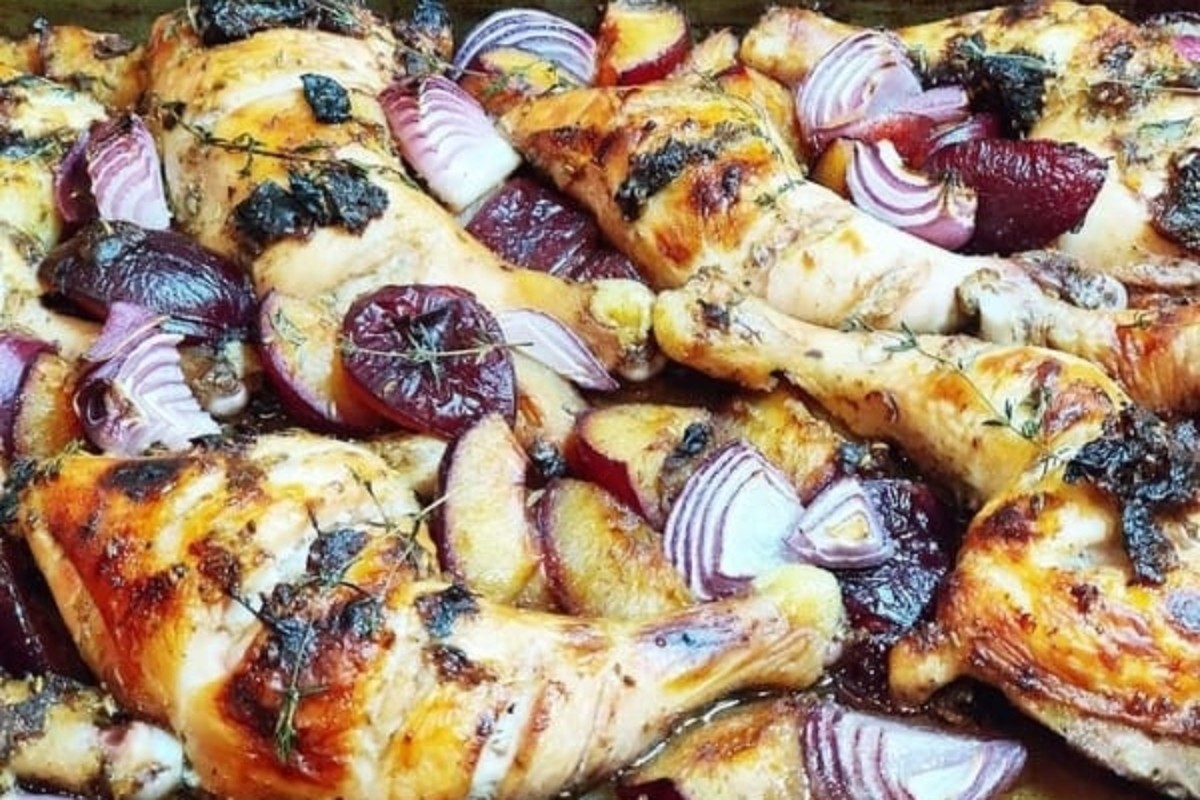 Easy Sheet Pan Chicken & Plum Delight