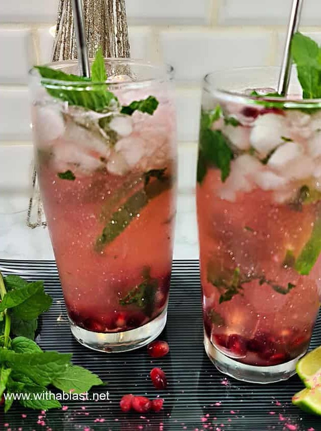 Minty Pomegranate Sparkle Mojito