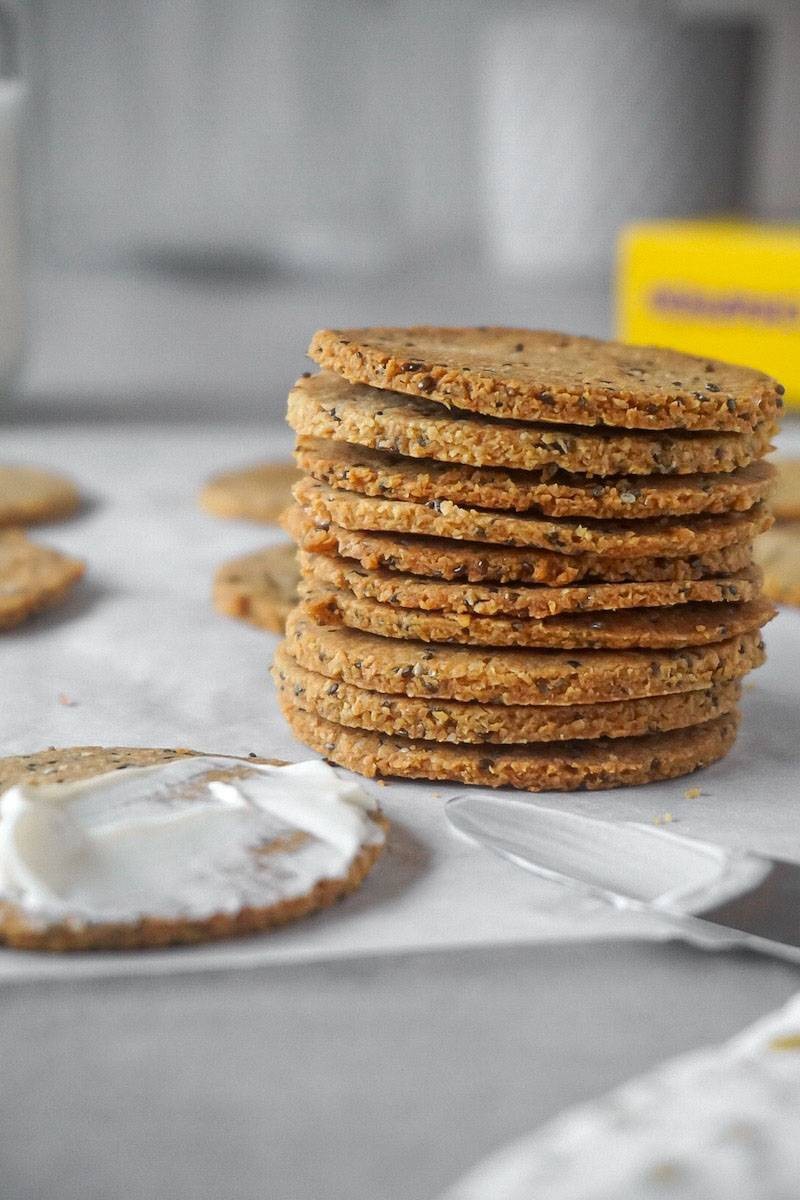 Buttery Low Carb Chia Snack Crackers