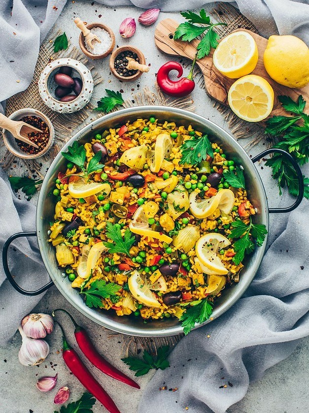 Vibrant Vegan Paella Recipe from Spain