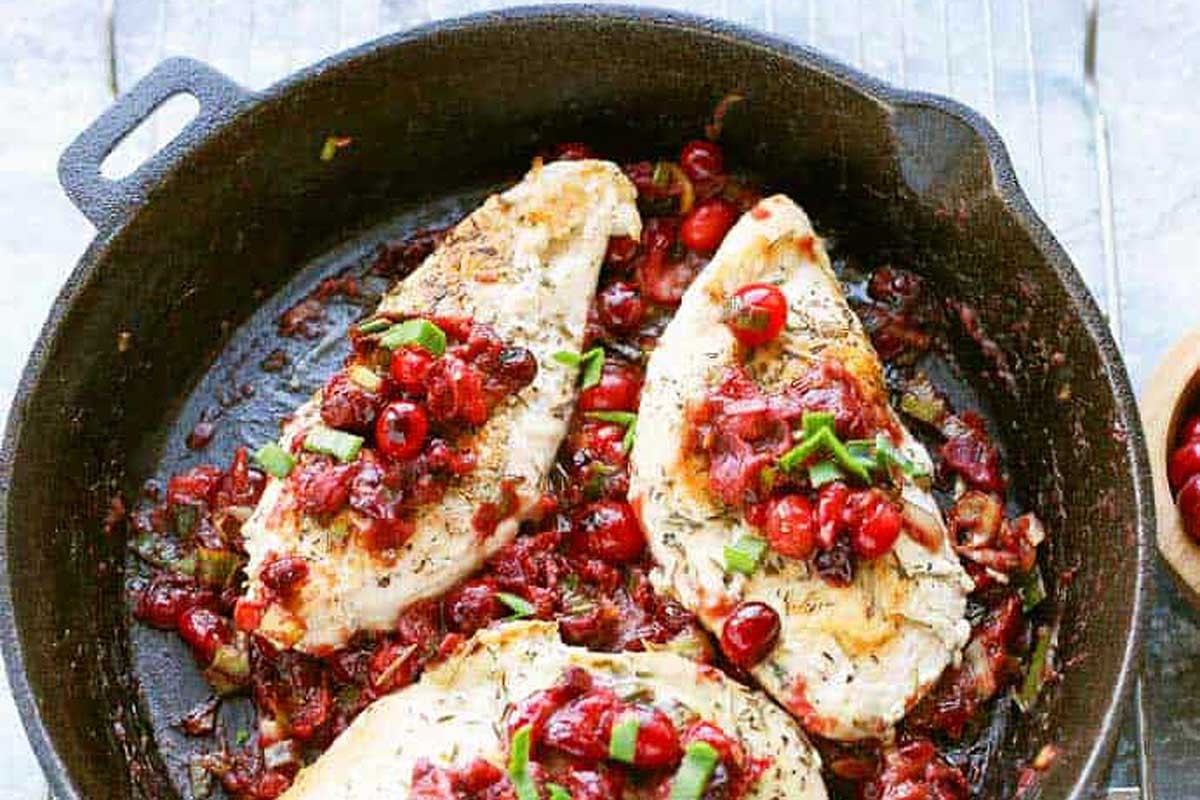 Skillet Cranberry Leek Chicken