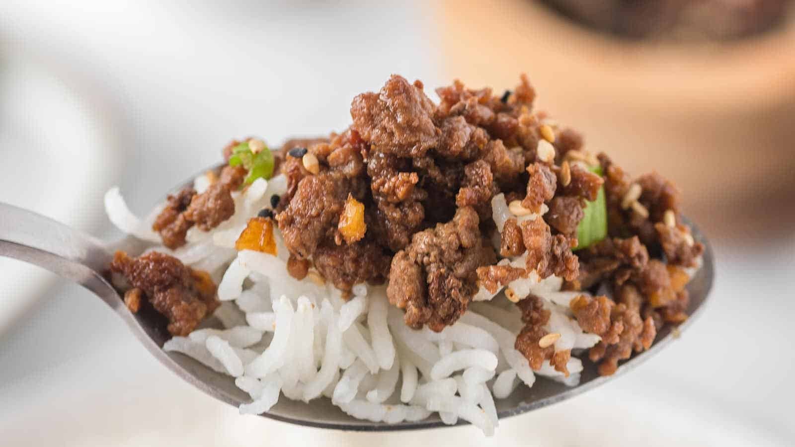 Quick Korean Ground Beef Rice Bowl