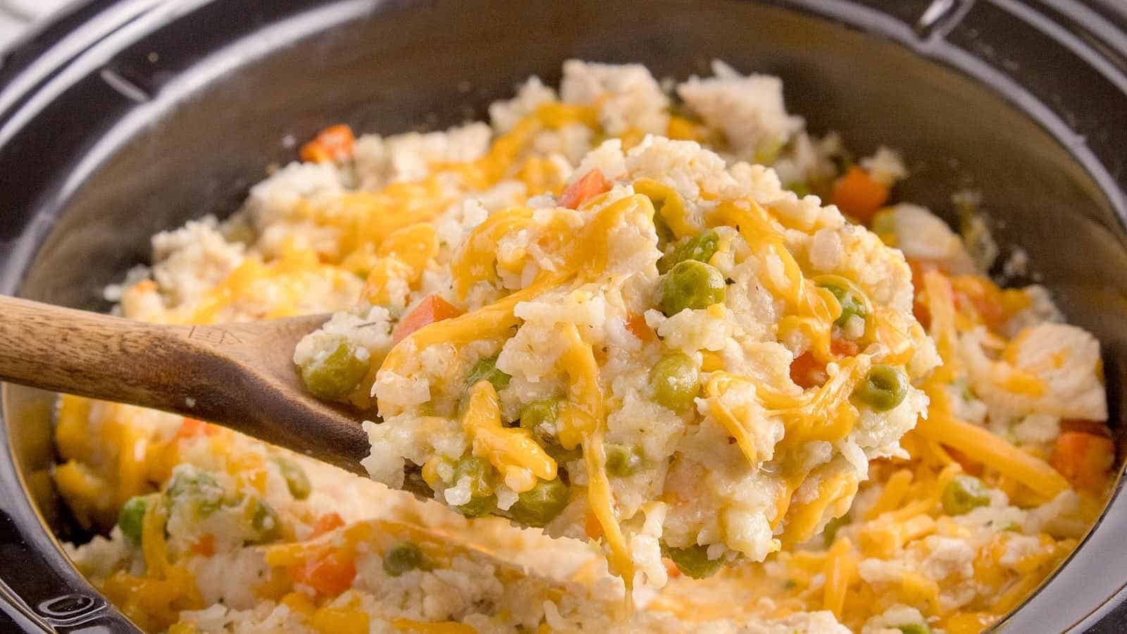 Tender Crockpot Chicken and Rice Delight