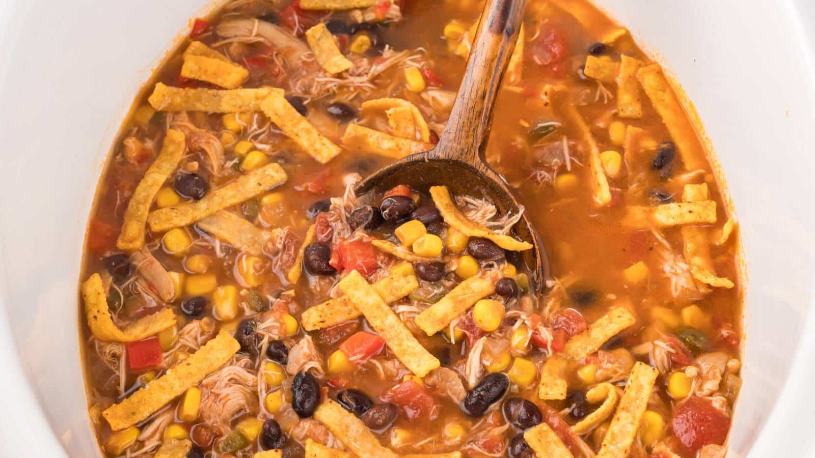 Tender Chicken Tortilla Soup in a Crockpot