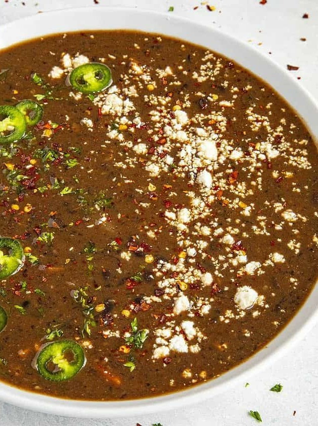 Creamy Black Bean Soup with a Kick