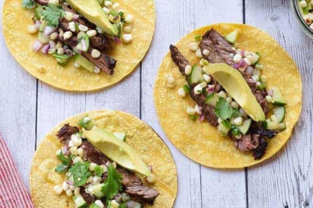 Summer Skirt Steak Tacos with Fresh Corn