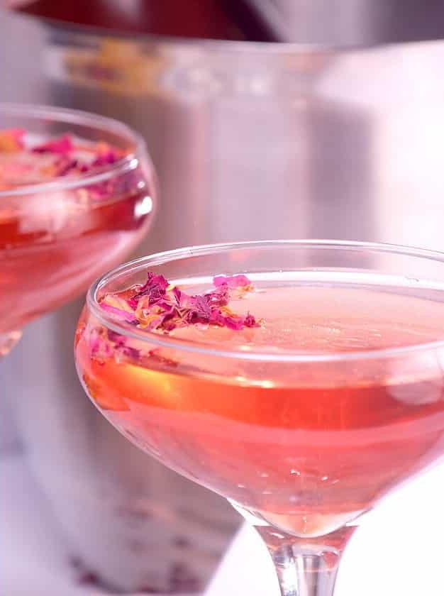 Rosy Sparkle Holiday Champagne Cocktail