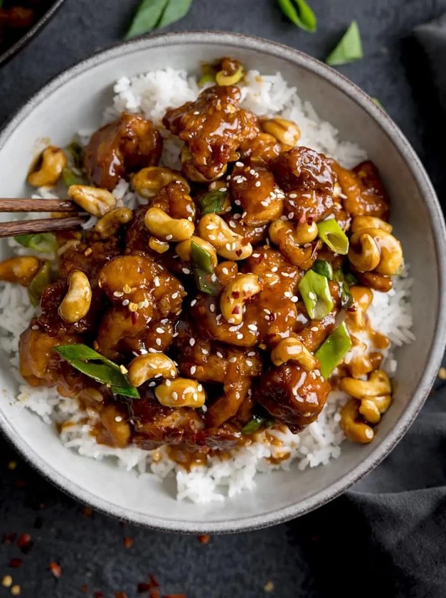 Savory Cashew Chicken in Sweet Glaze