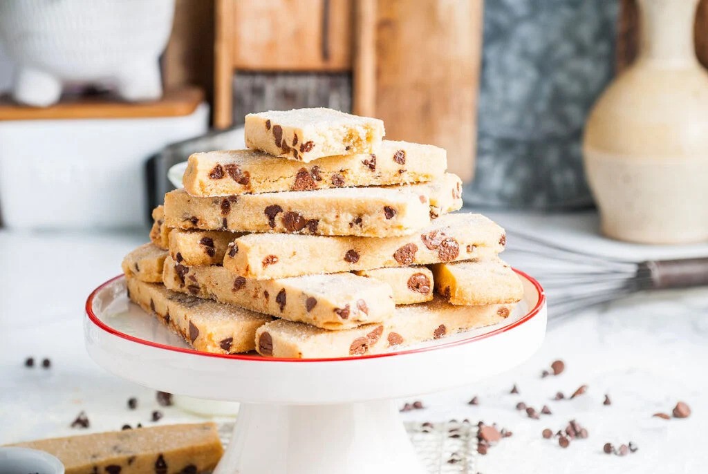 Buttery Chocolate Chip Shortbread Delights