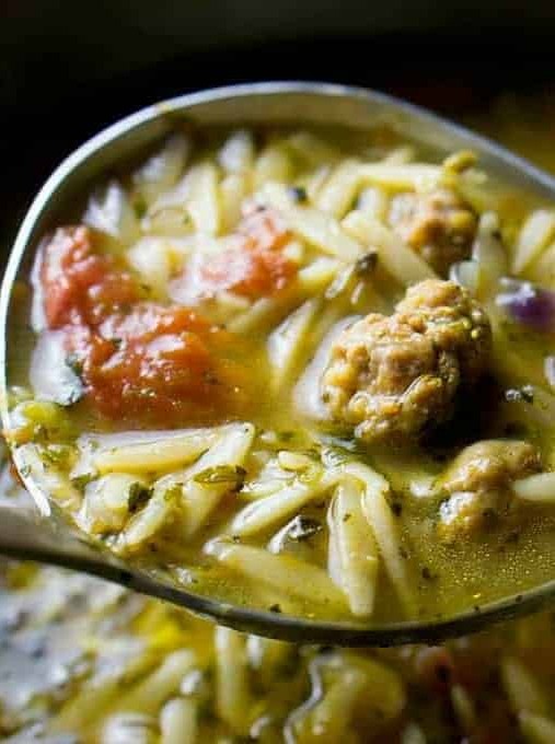 Italian Sausage Tomato Orzo Winter Soup