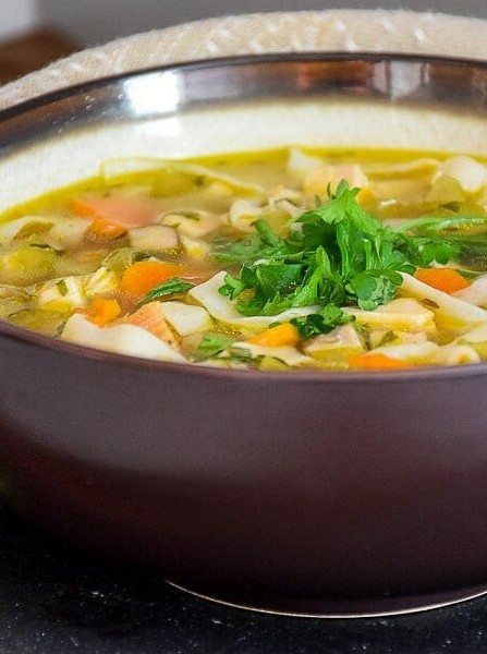 Lighter Chicken Noodle Soup Delight