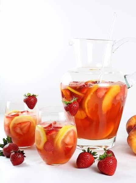 Sweet Summer Sangria with Strawberry & Peach