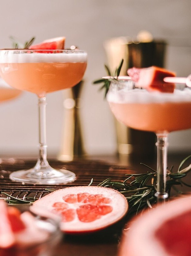 Pink Blush Gin Sour with Herbal Twist
