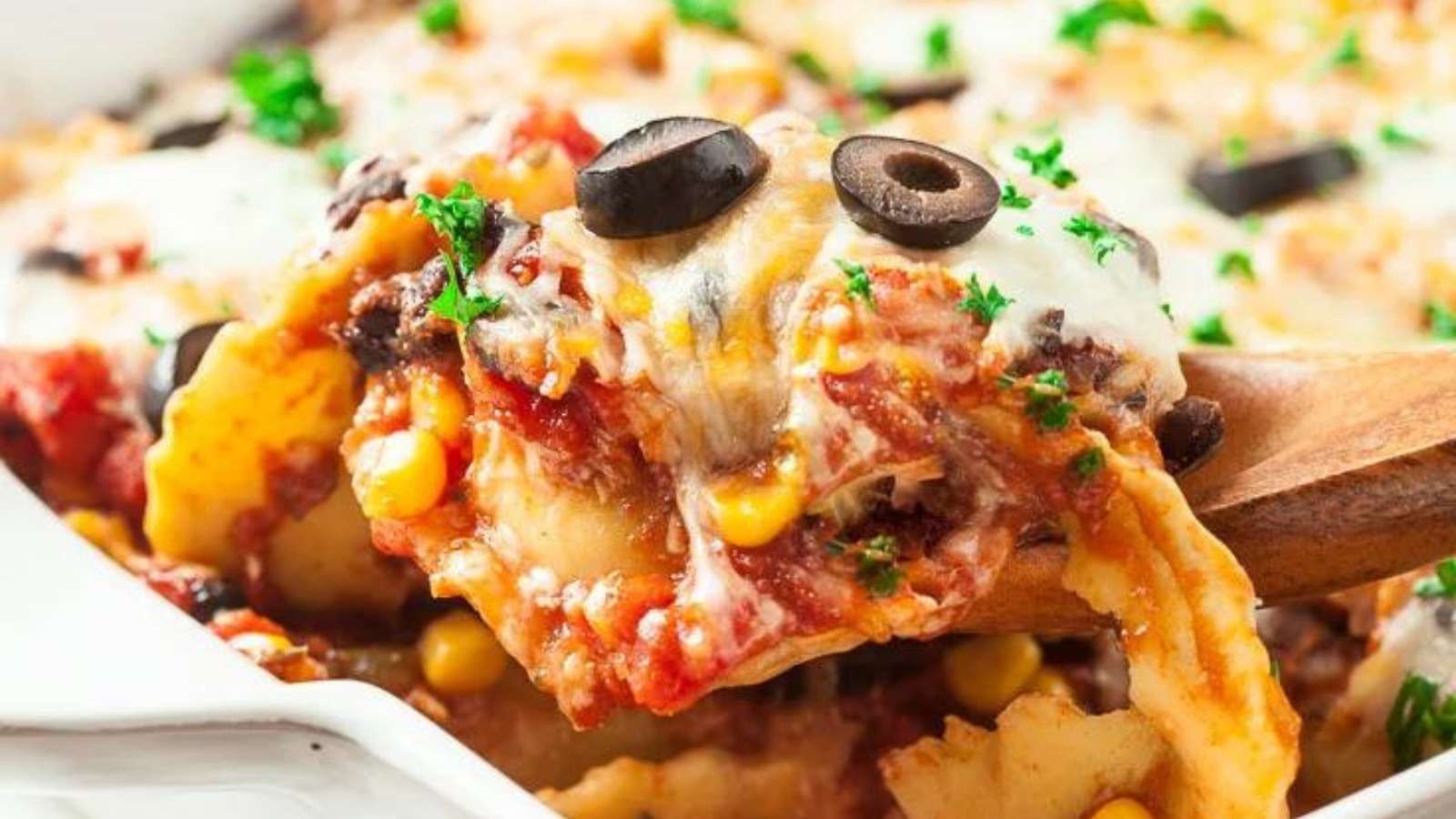Easy Mexican Cheesy Ravioli Casserole