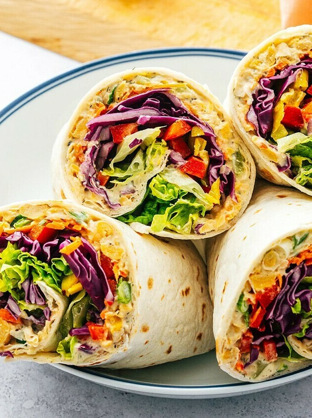 Colorful Veggie Wraps with Customizable Fillings