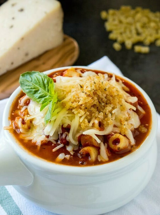 Chicken Parmesan Soup in Crockpot Perfection