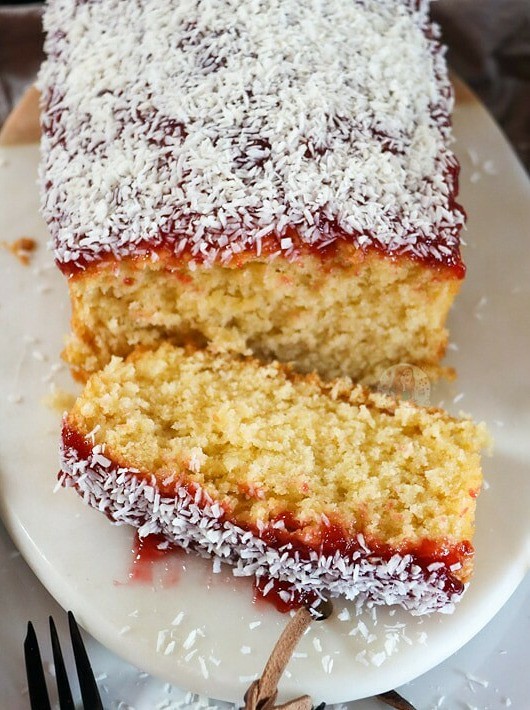 Coconut Raspberry Jam Layer Cake