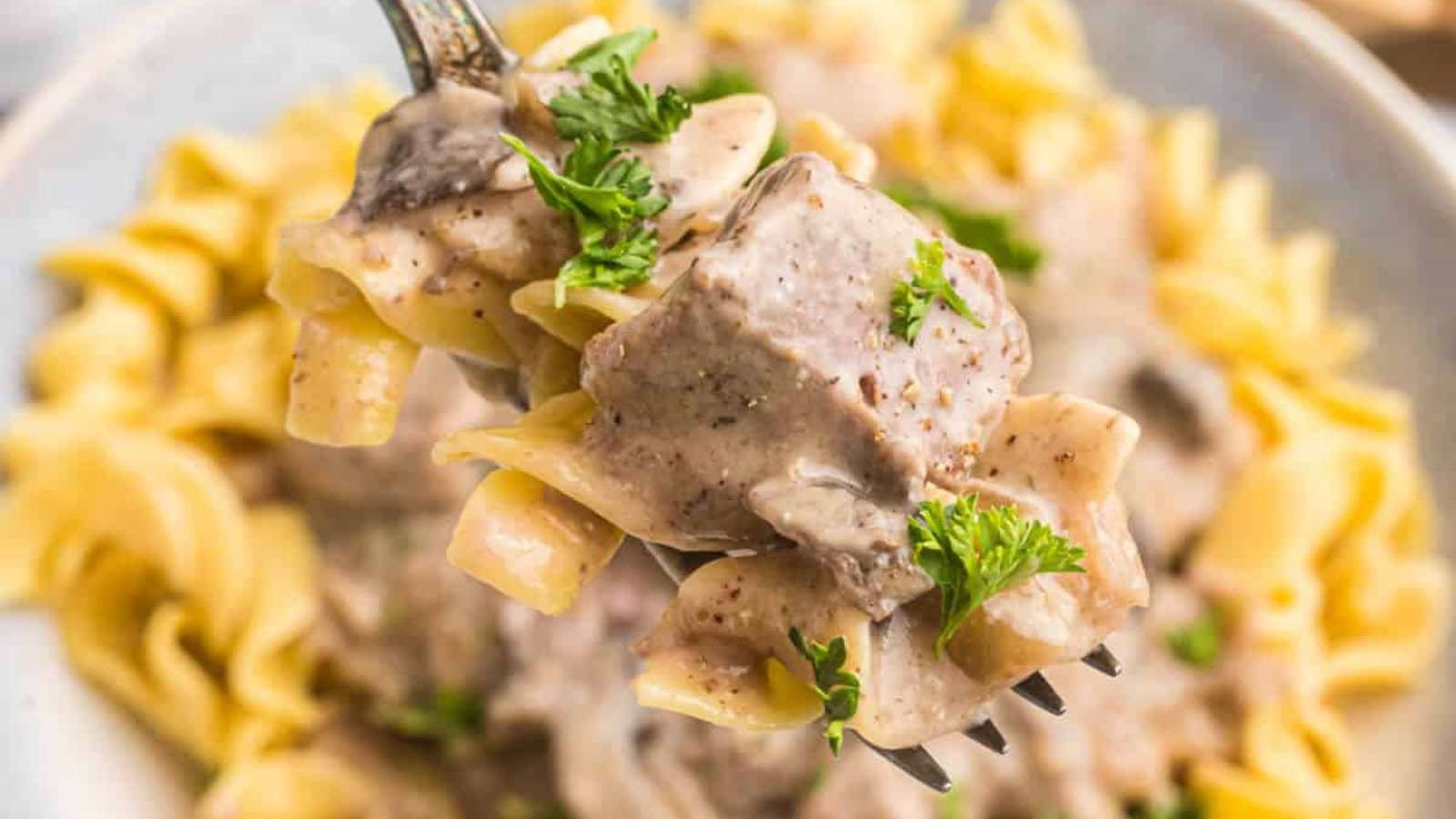 Creamy Mushroom Beef Stew in a Crockpot