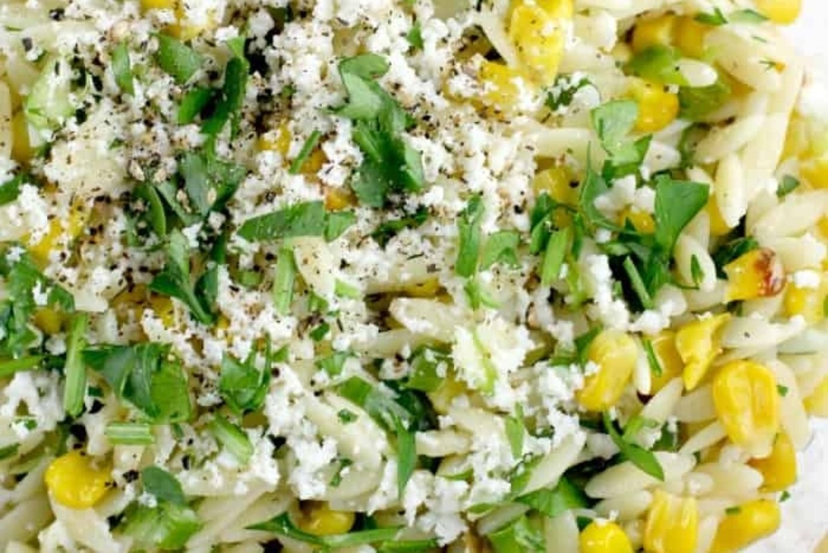 Lemony Corn Orzo Pasta Spring Delight