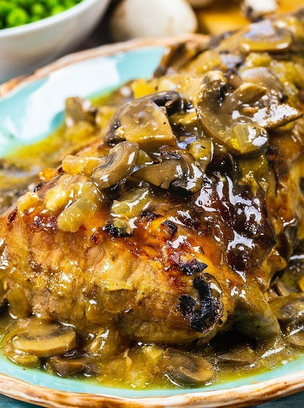 Roasted Pork Loin with Mushroom Gravy