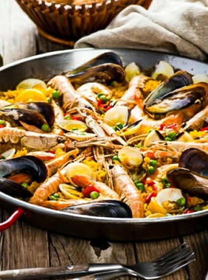 Saffron-Infused Spanish Paella with a Kick