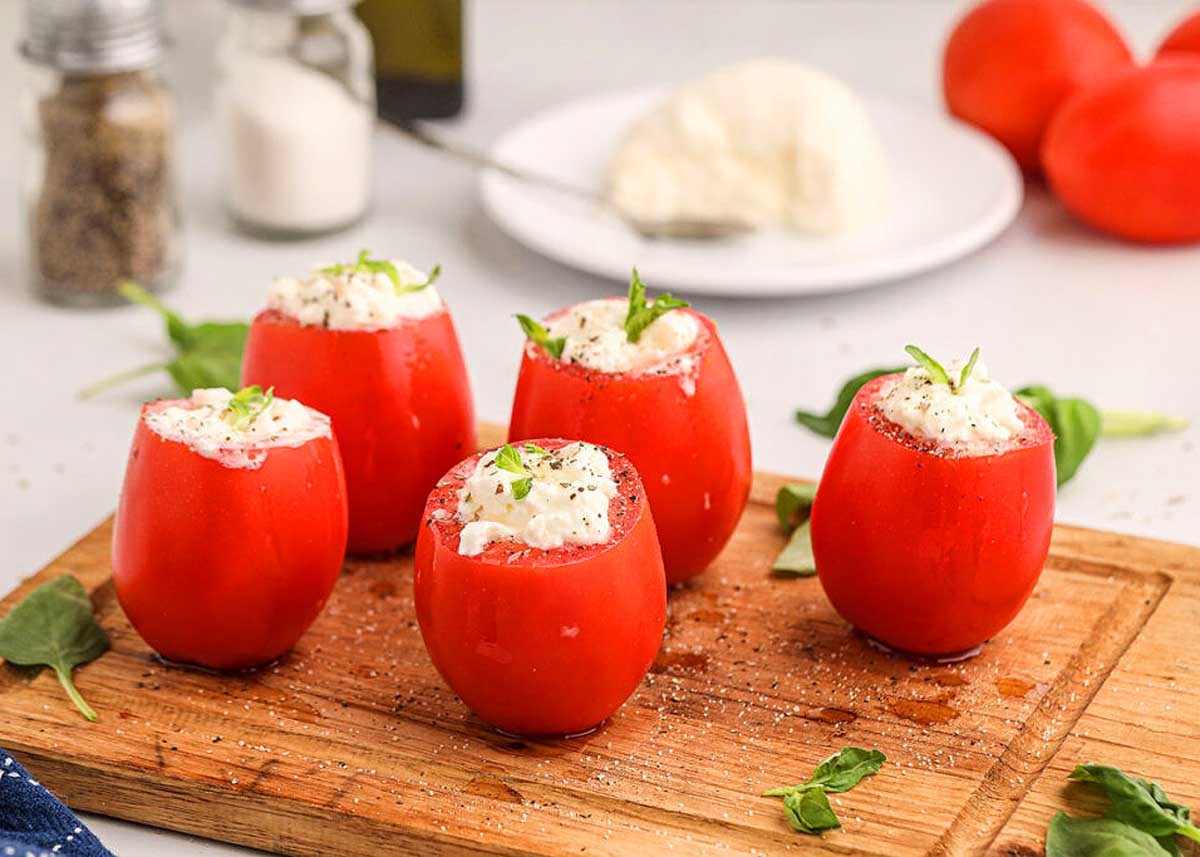 Burrata Filled Tomatoes: Easy Italian Bites