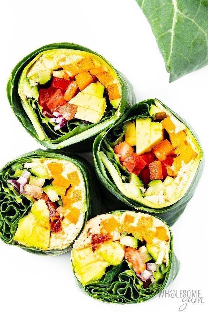 Keto Collard Green Wraps in Mediterranean Style