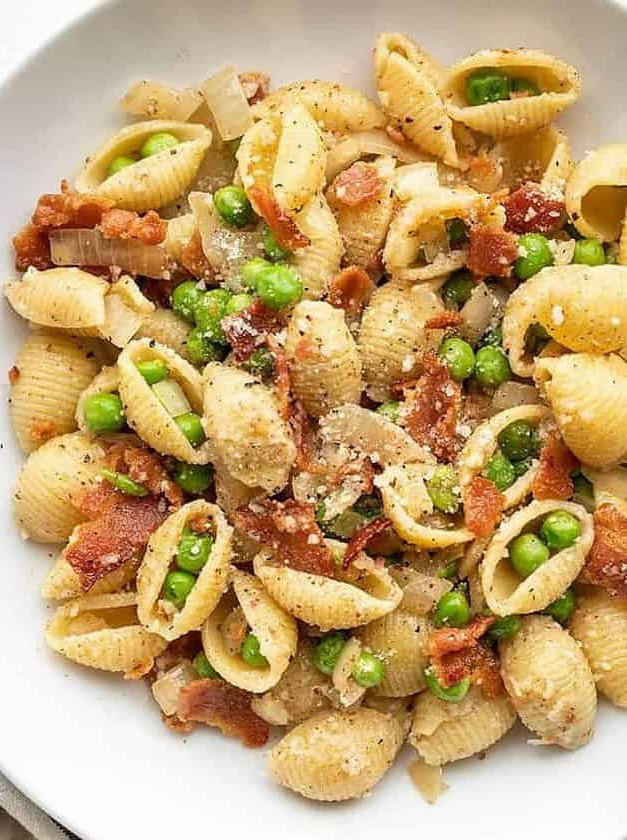 Bacon Pasta with Sweet Peas Recipe