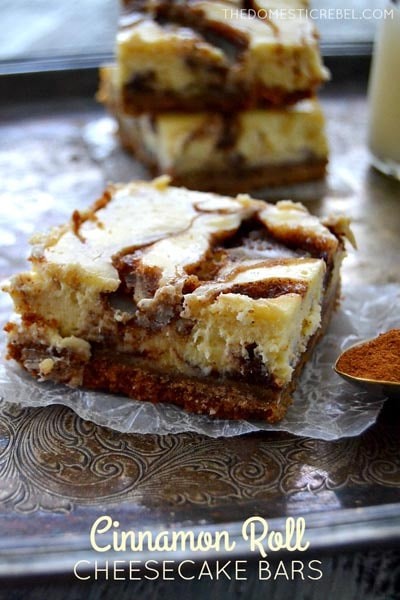 Cinnamon Swirl Cheesecake Bars Delight