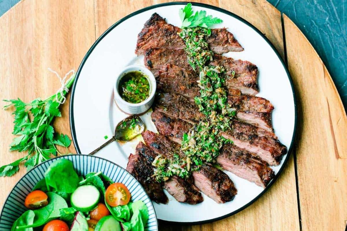 Argentine-Style Grilled Steak with Fresh Herb Sauce
