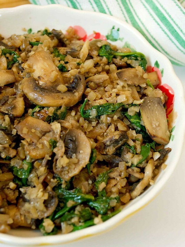 Mushroom & Spinach Cauliflower Rice Delight