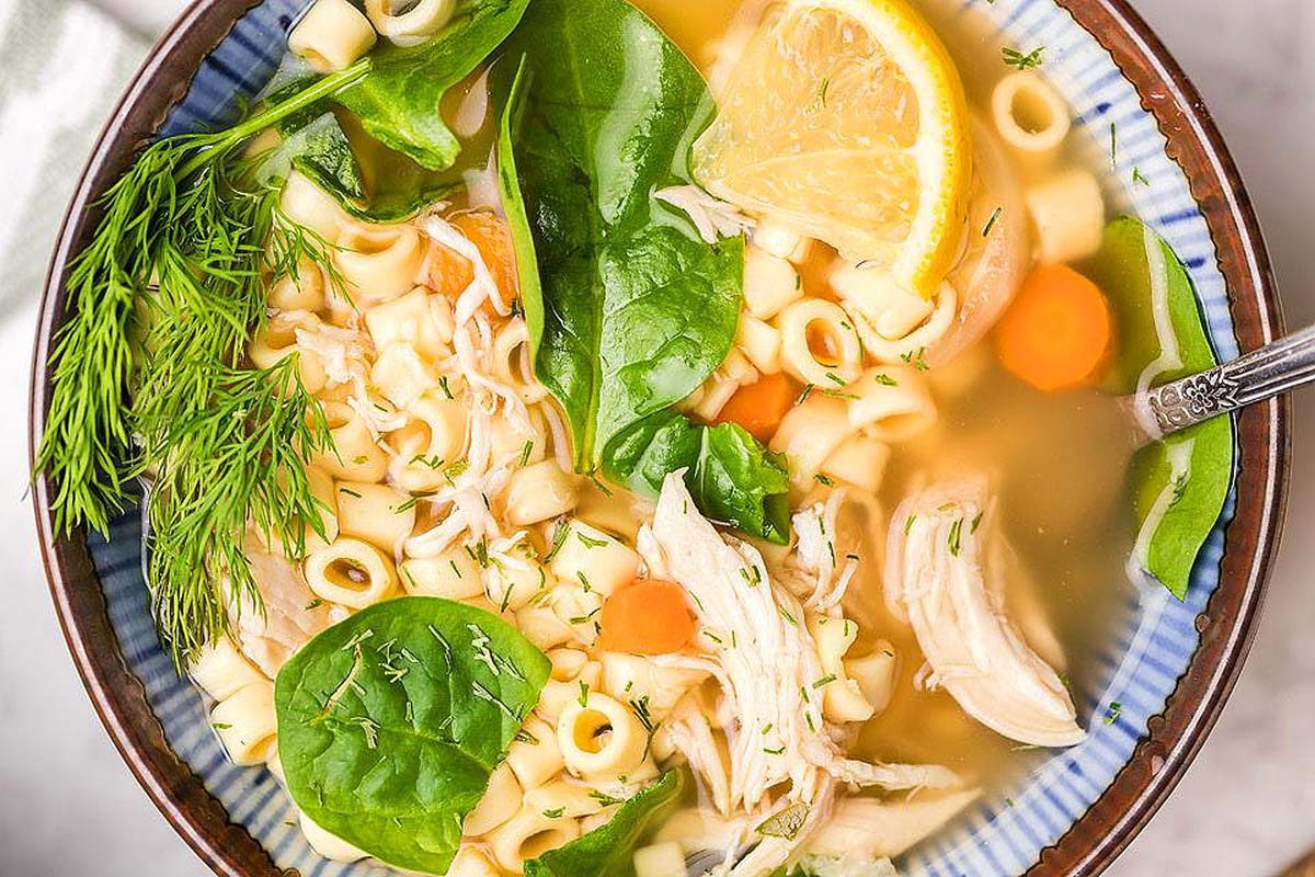 Crockpot Lemon Chicken Avgolemono Soup