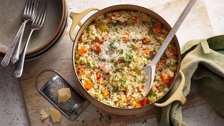 Easy Mushroom Risotto with Spring Veggies