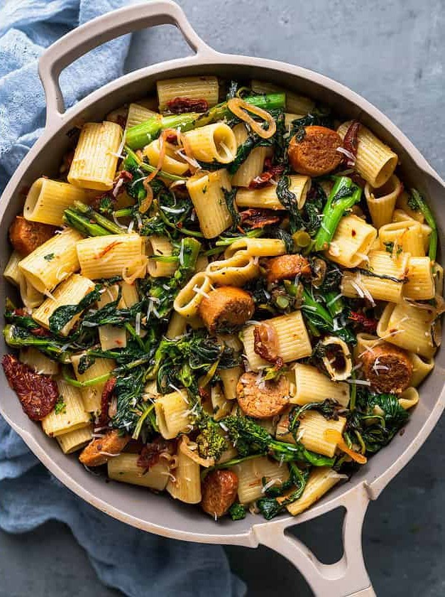 Plant-Based Pasta with Sausage & Broccoli Rabe