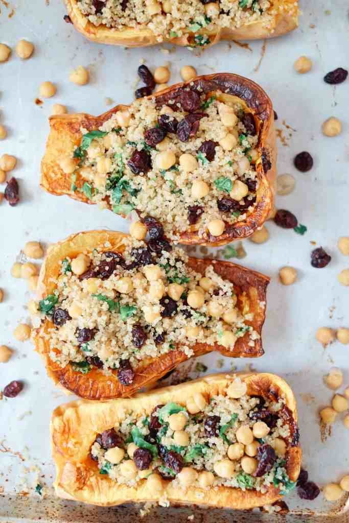 Hearty Quinoa Filled Butternut Squash Delight
