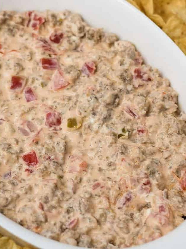 Rotel Sausage Cheese Dip Delight