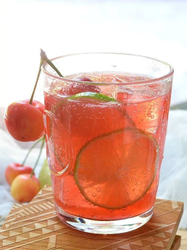 Tangy Tequila Spritzer with Cherry Zing