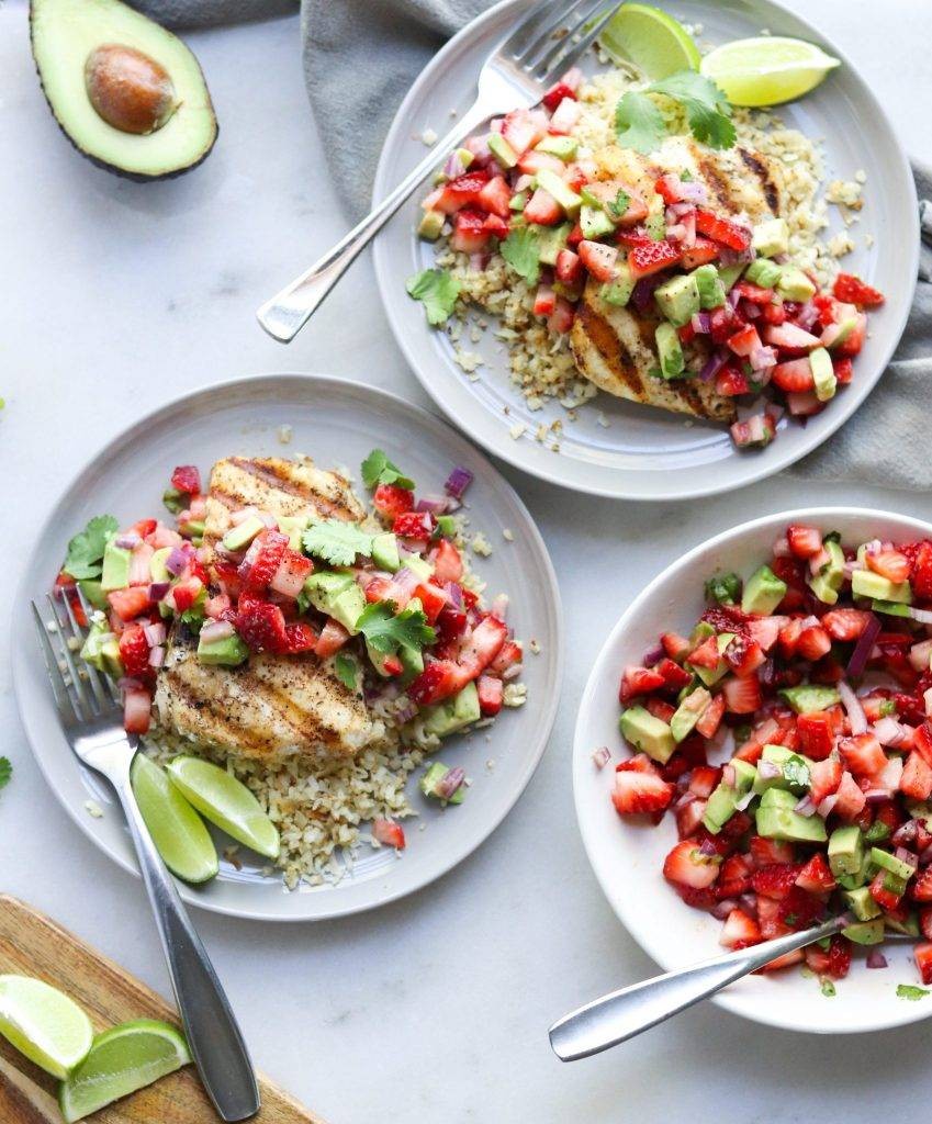 Whole30 Grilled Halibut with Strawberry Twist