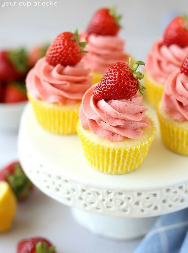 Lemonade Strawberry Delight Cupcakes