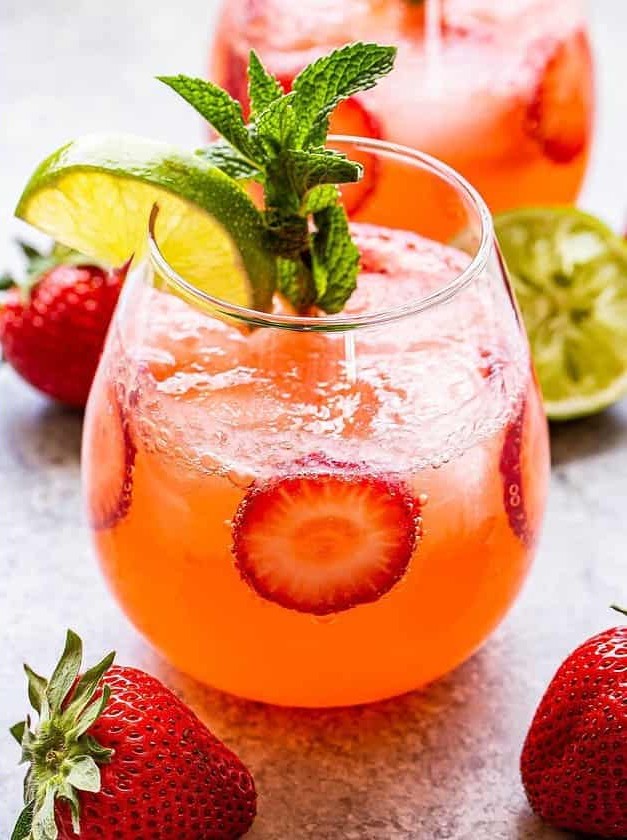 Summer Strawberry Vodka Lime Refresher