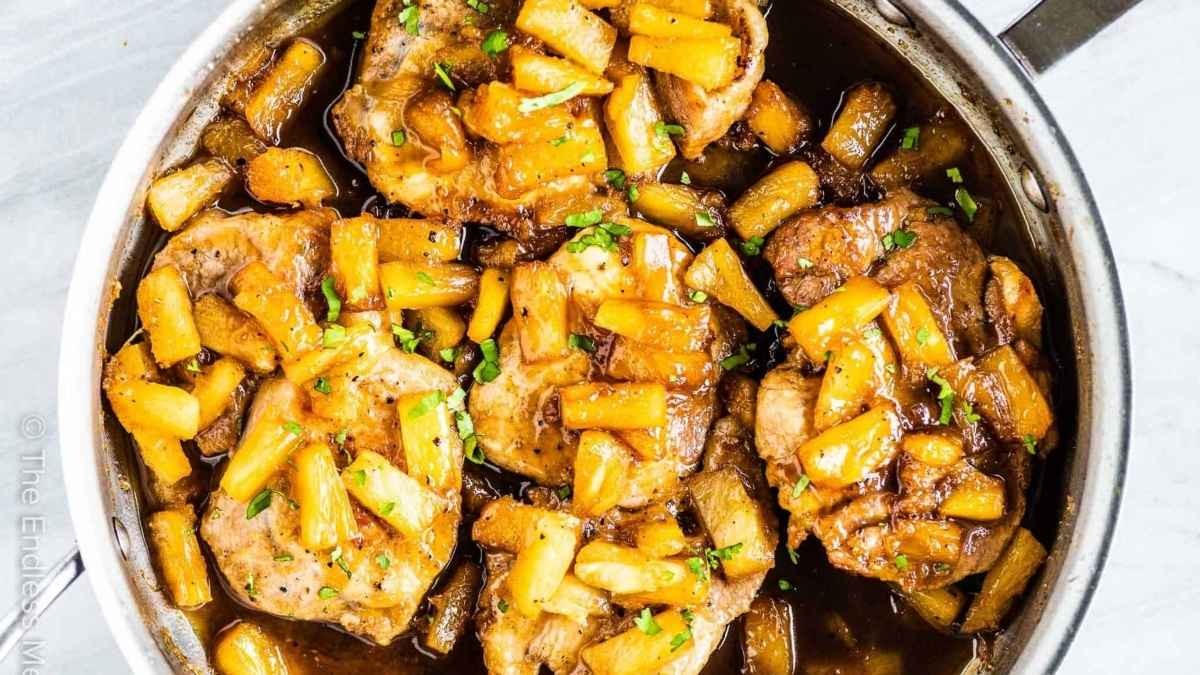 Sweet Glazed Pork Chops with Pineapple