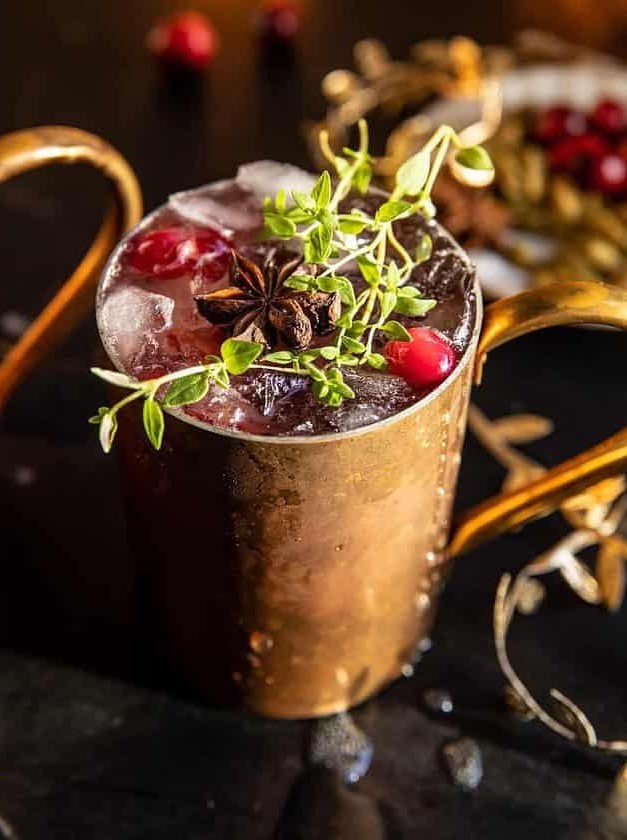 Cranberry Thyme Moscow Mule Twist