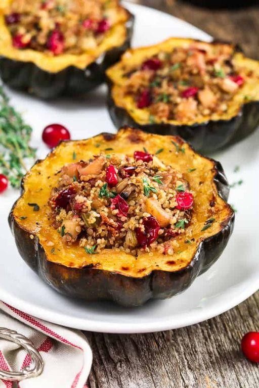 Acorn Squash Stuffed with Quinoa and Cranberries