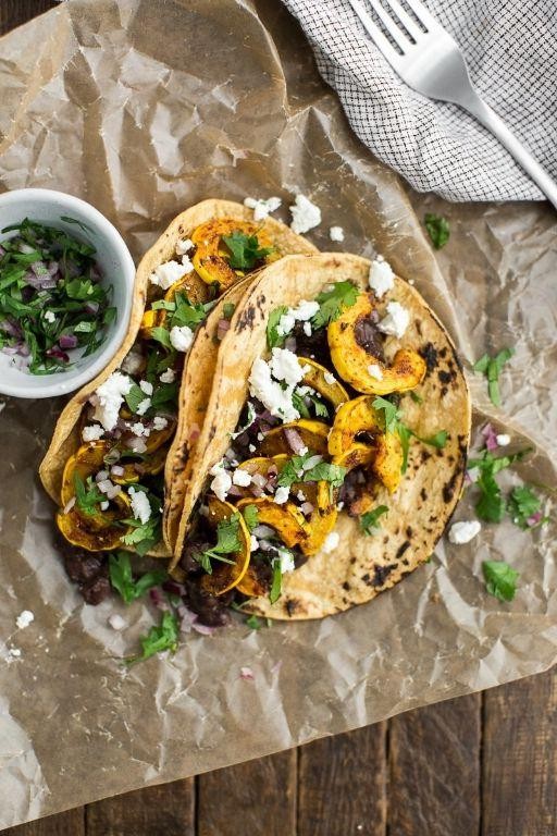 Acorn Squash and Black Bean Tacos